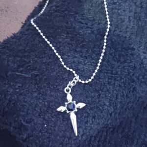 Elegant Silver Cross Pendant Necklace